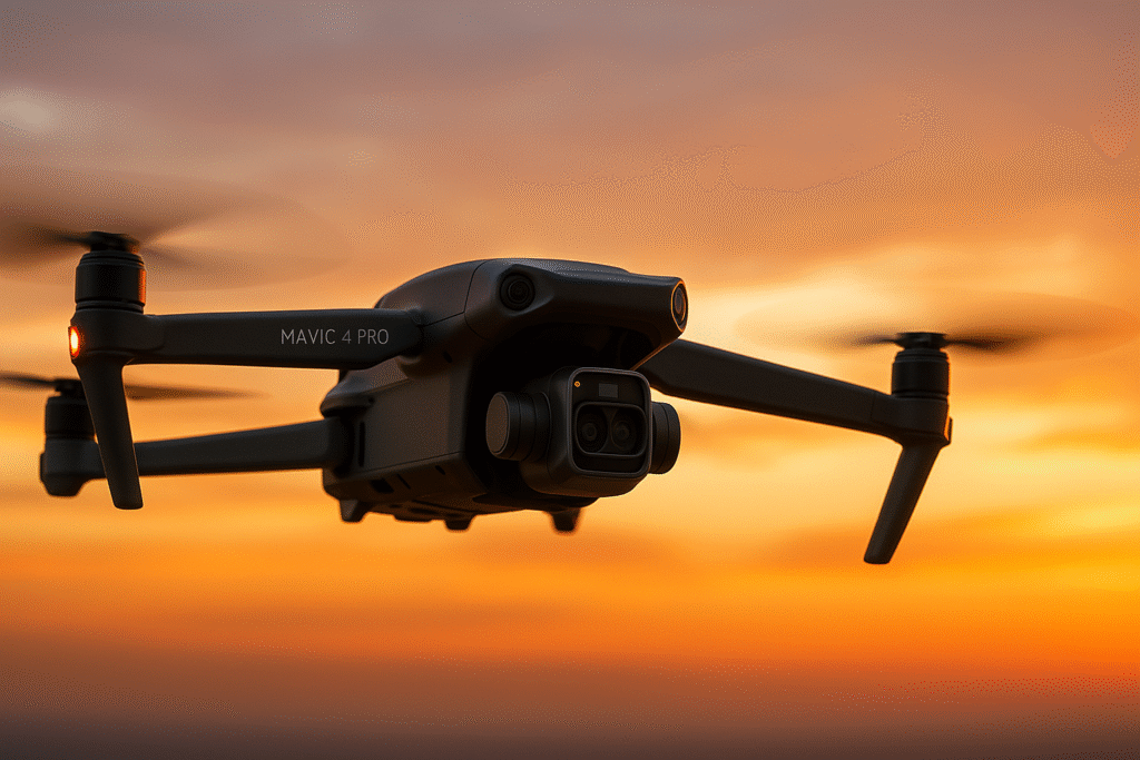 Drone flight at sunset 4
