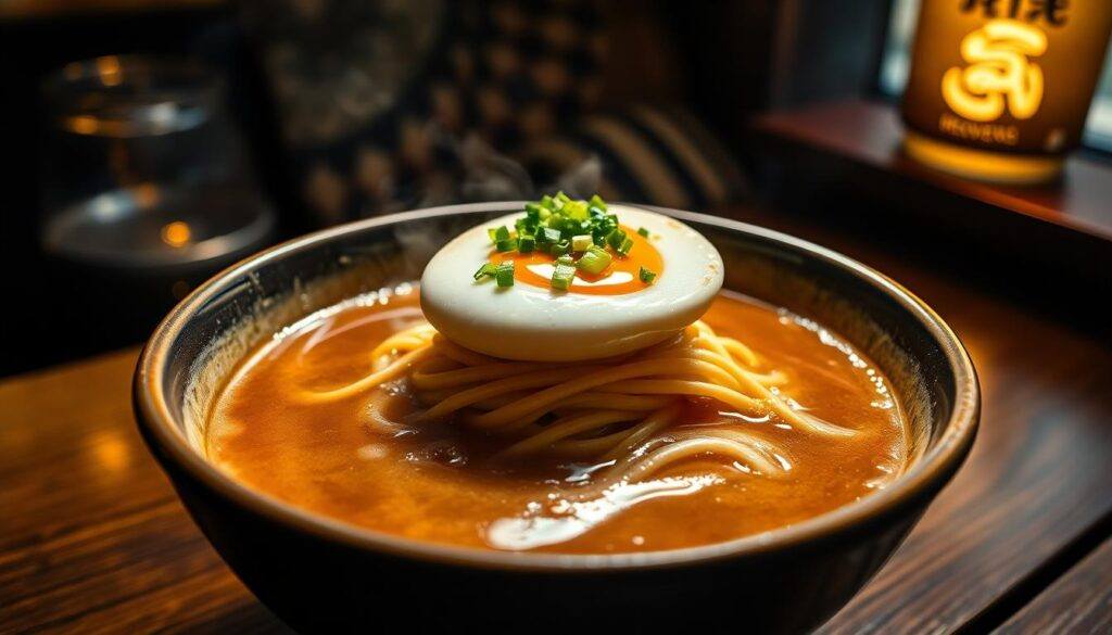 Japanese Ramen bowl with egg