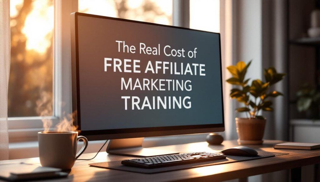 a computer screen that says the real cost of affiliate marketing training