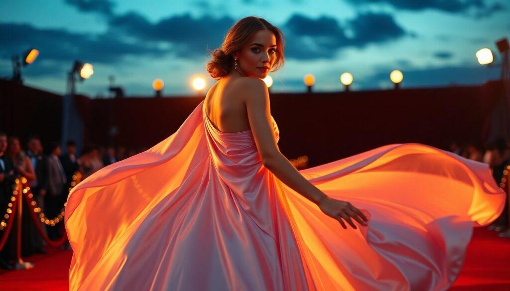 ball gown in the wind
