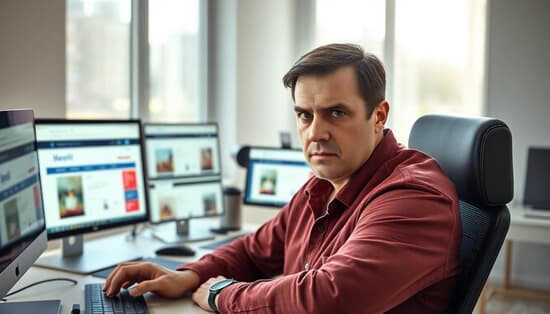 Skeptical customer looking at affiliate product with doubt
