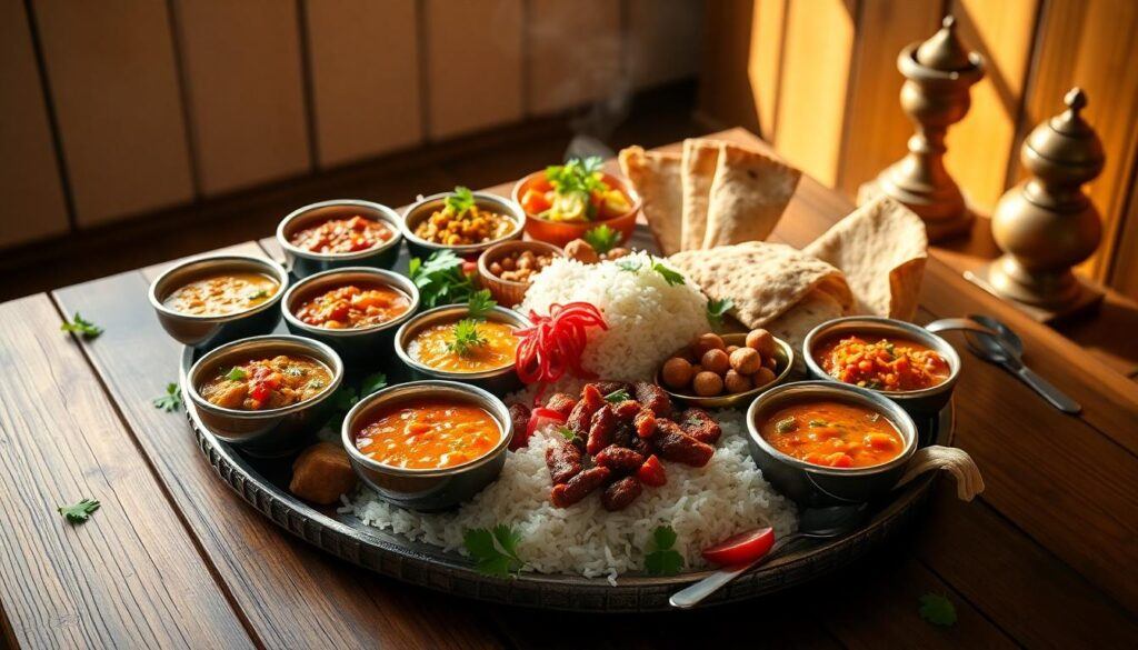 Platter of Thai food