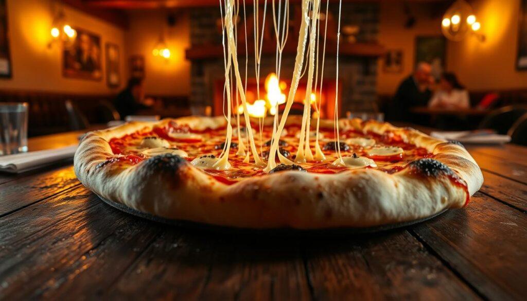 pizza with melted cheese